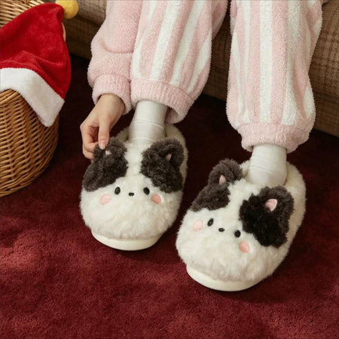 Plush Kitty Tail House Slippers