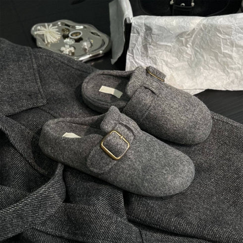 Felt Buckle Slip-On Clogs