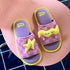 Quirky 3D Motif Plaid Slides
