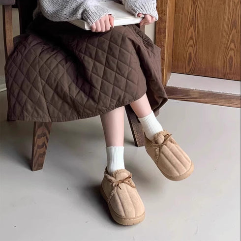 Bow-Tie Sherpa Collar slippers