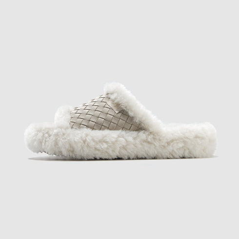 Cozy Woven Fleece Lounge Slippers