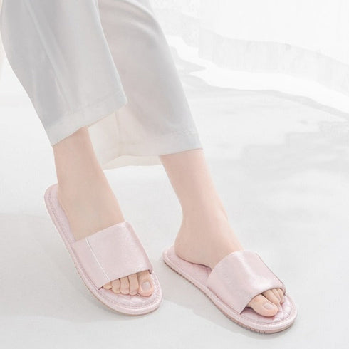 Satin Band Quilted Comfort Slides