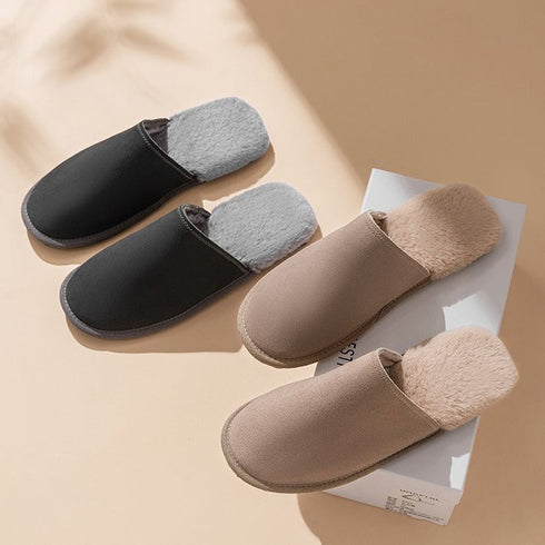 Low-Profile Fleece Lounge Slippers