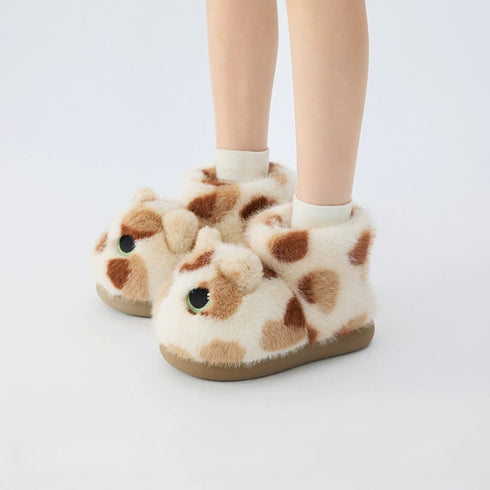 Plump Cat Ankle Plush Slippers