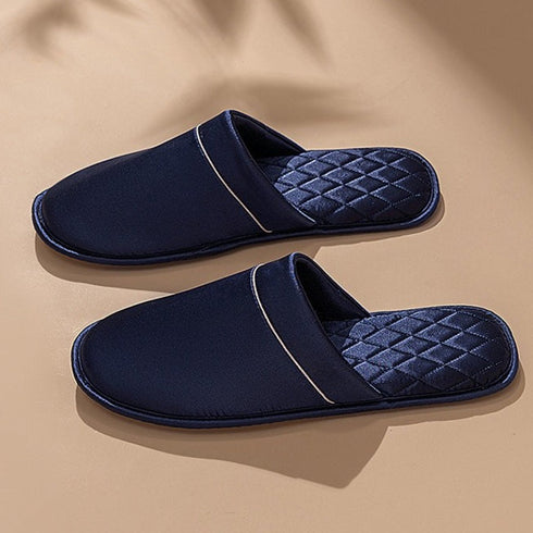 Sleek Piped Closed-Toe Slippers