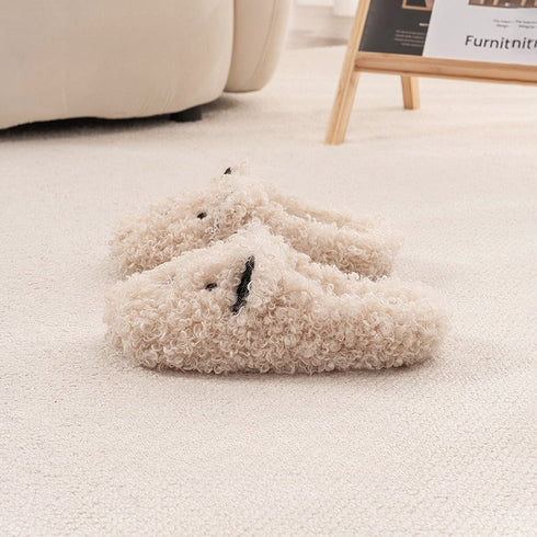 Curly Fleece Puppy Plush Slippers