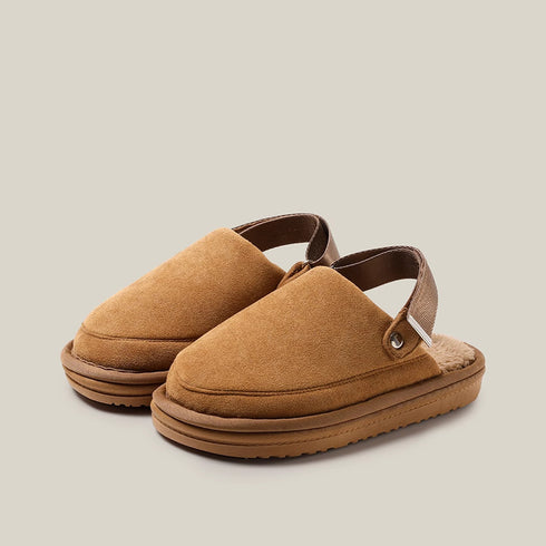 Fuzzy Lined Strap Platform Clogs