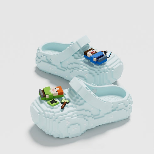 Retro Pixel Block Chunky Clogs