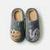 Embroidered Animal Fleece Indoor Slippers