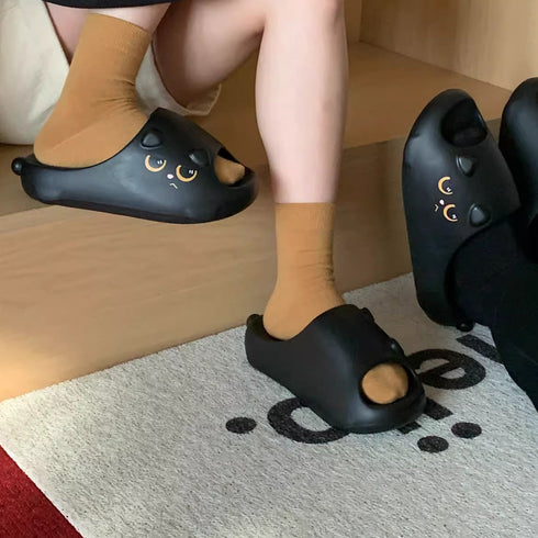 Quirky Cat Face Chunky Slides