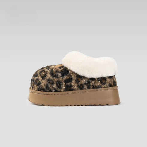 Chunky Burger Plush Platform Slippers