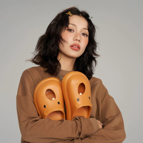Quirky Marmot Face Platform Clogs