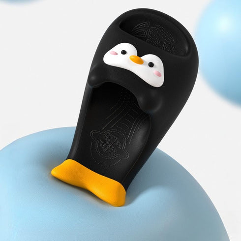 Playful Cartoon Penguin Cloud Slides