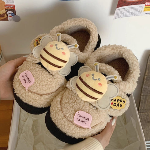 Buzzy Bee Sherpa Home Slippers