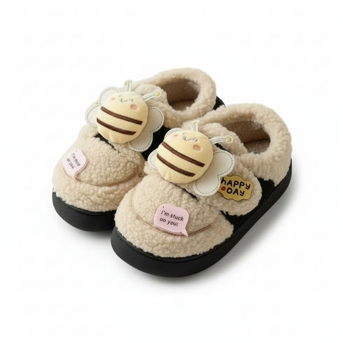 Buzzy Bee Sherpa Home Slippers