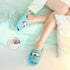 Sleeping Pony Floral Embroidered Slides