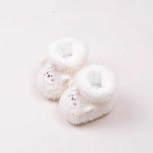 Fuzzy Bear Face Soft Sole Boots