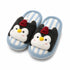Striped Penguin Beanie Plush Slippers