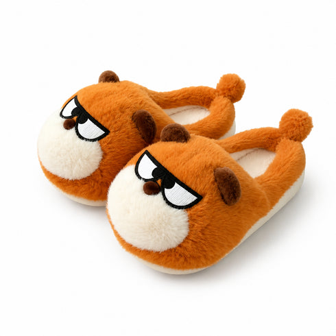 Sunglasses Puppy Face Plush Slippers