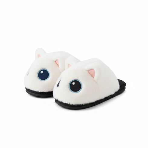 Big Eyed Kitty Plush Slippers