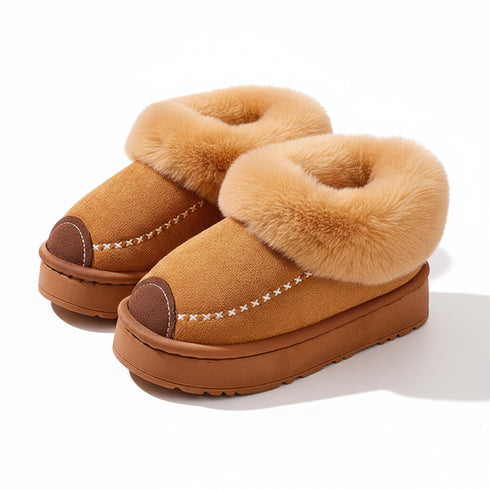 Snuggly Fur Cuff Winter Slippers
