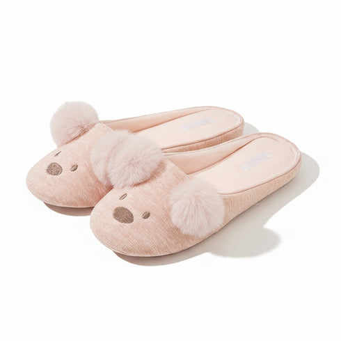 Knit Bear Ear Home Slippers
