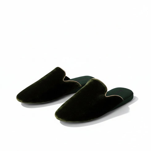 V-Notch Piped Silk-Touch Mules