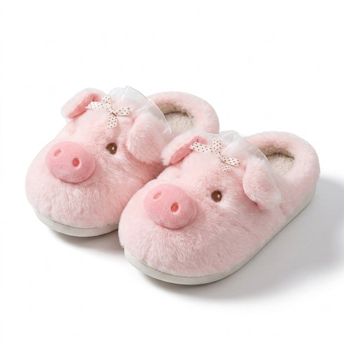 Plush Piggy Snout House Slippers