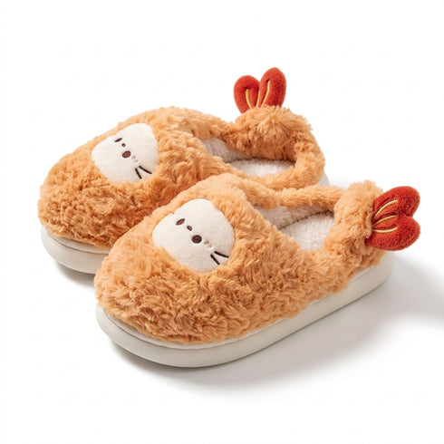 Fried Shrimp Tempura Plush Slippers