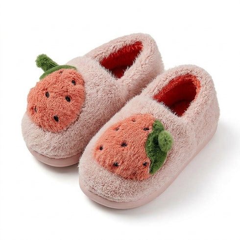 Plush Strawberry Patch Indoor Slippers