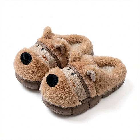 Fuzzy 3D Puppy Winter Slippers