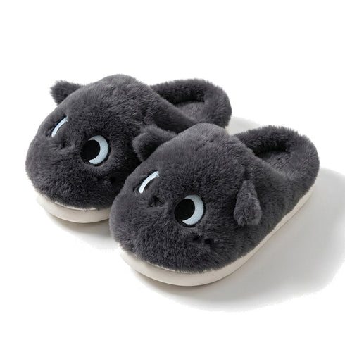 Fluffy Airplane Ear Cat Slippers