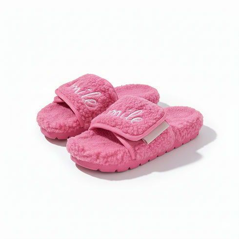 Chunky Sherpa Adjustable Platform Slippers