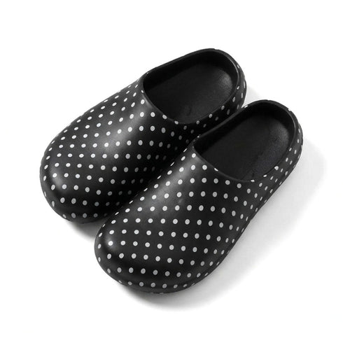 Retro Polka Dot Waterproof Clogs