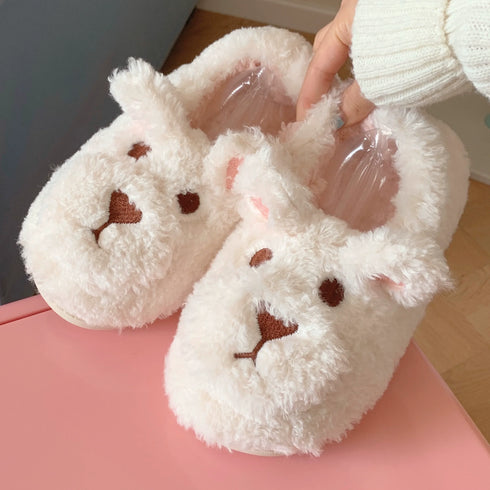 Teddy Fur Puppy Face Slippers