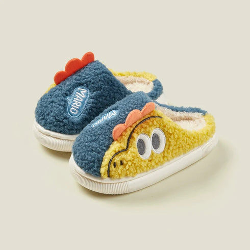 Fuzzy Dinosaur Plush Winter Slippers