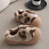 Playful Panda Furry Platform Slippers