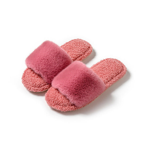 Fuzzy Strap Lounge Slippers