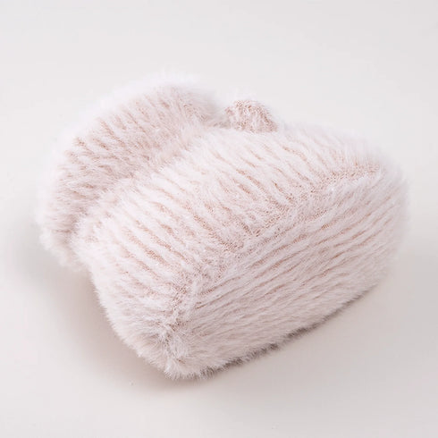 Fuzzy Bear Face Soft Sole Boots