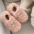 Bow-Tie Plush Platform Slippers