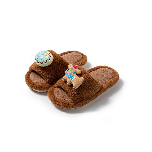 Puppy Donut Plush Home Slippers