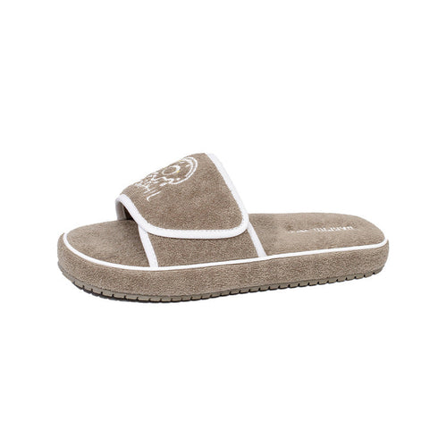 Chunky Terry Cloth Platform Slides
