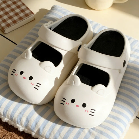 Whiskered Kitty Mary Jane Clogs