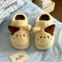 Embroidered Cat Ears Plush Slippers