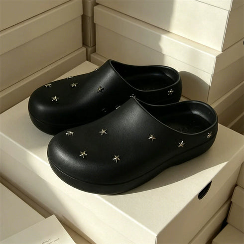 Star Studded Platform Foam Clogs