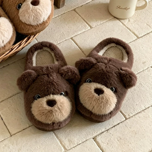 Teddy Bear Plush House Slippers