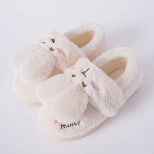 Fuzzy Bunny Ears House Slippers