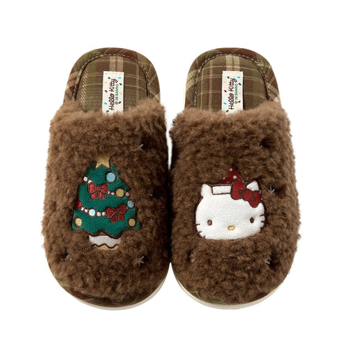 Holiday Tree Fleece House Slippers