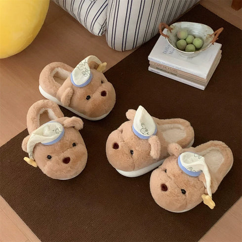 Sleepy Bear Plush Home Slippers