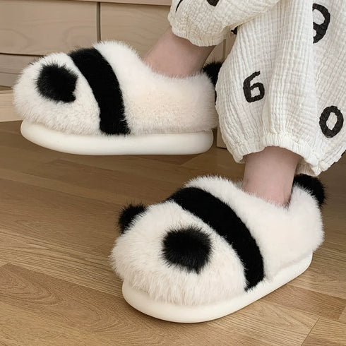 Panda Pom-Pom Snuggle Slippers